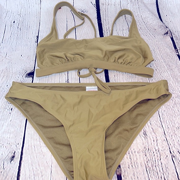 Xhilaration Green Glitter Bikini Swimsuit Set Size Large - Picture 1 of 9